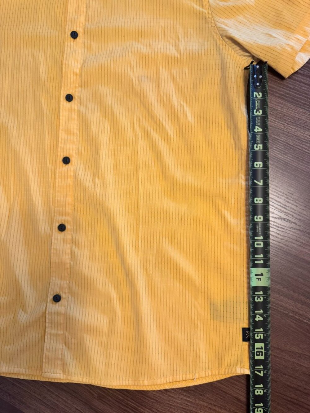Roark Men’s Short Sleeve Button Down Shirt Gold Mustard Yellow Textured - Large - Picture 4 of 12